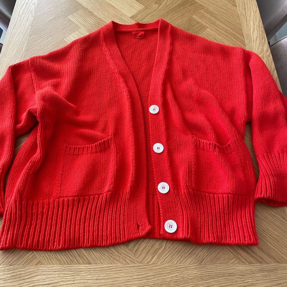 Red Babaa Cotton Cardigan OS